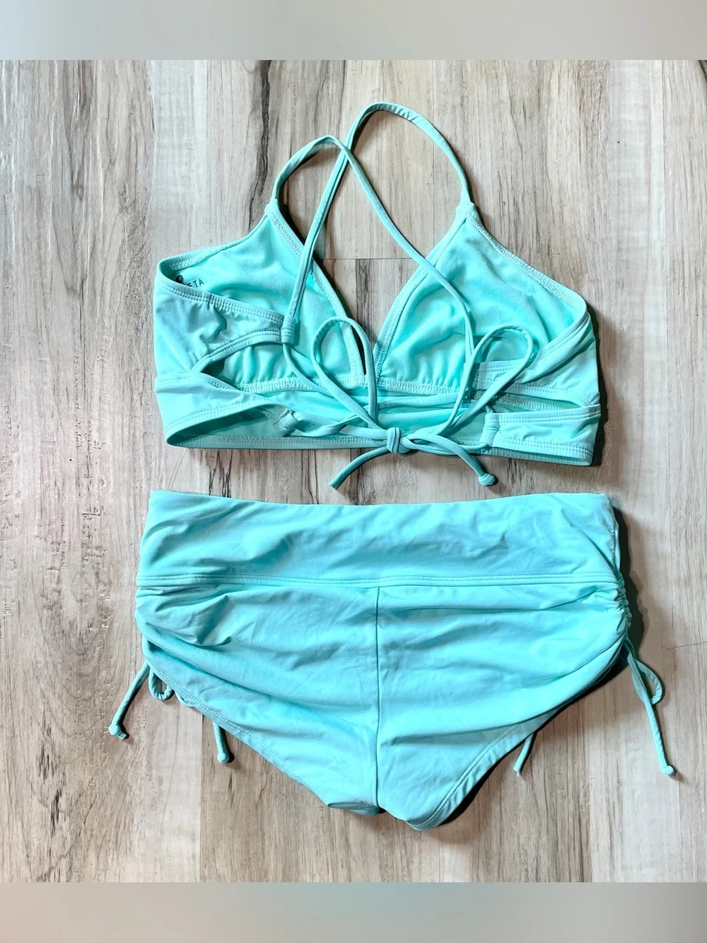 Athleta bikini set, light blue teal color, Top & Bottom size small, swimsuit